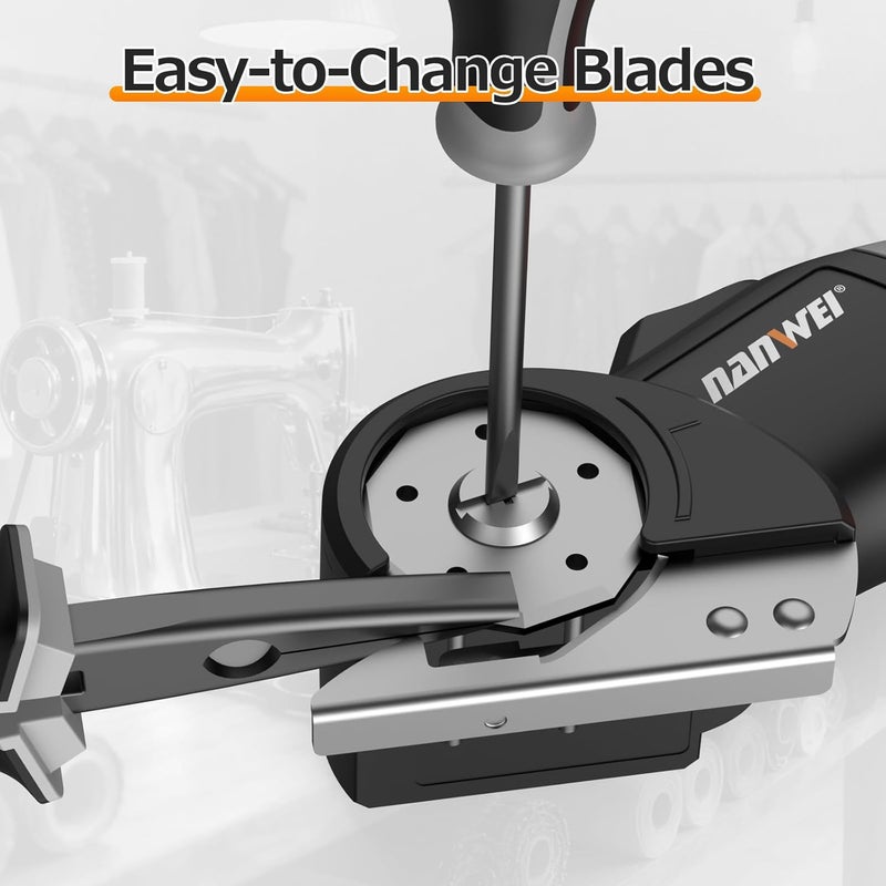 NANWEI Electric Scissors Cordless, Type-C Rechargeable Cardboard Cutter with 2 Blades,4.2V High‑torque Motor,for Thin Cardboard Fabric Carpet Leather - Image 5